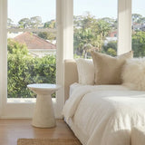 Interior Ave - Veneta Stone Side Table - Calacatta Ivory Finish