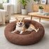 Pet Dog Bedding Warm Plush Round Comfortable Nest Sleeping kennel Coffee M 70cm