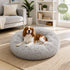 Pet Dog Bed Bedding Warm Plush Round Comfortable Dog Nest Light Grey M 70cm