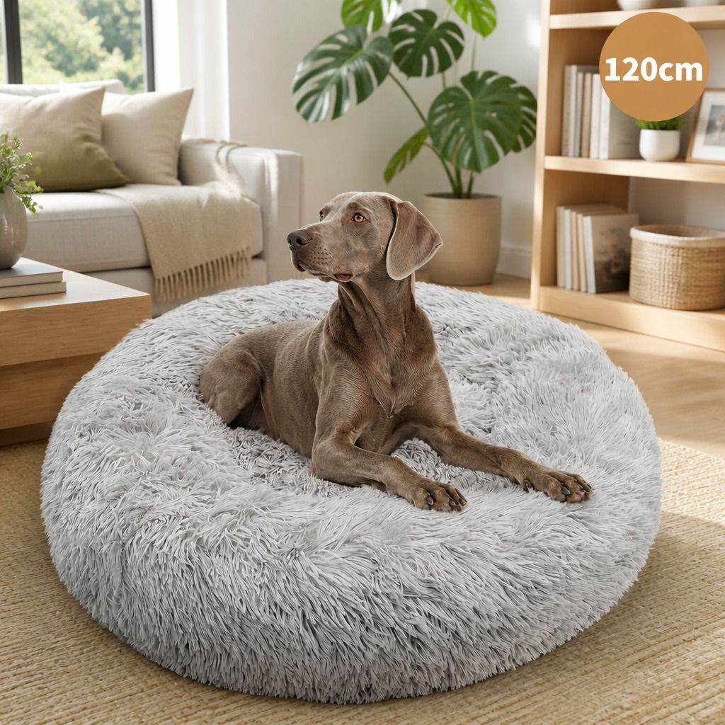 Pet Dog Bedding Warm Plush Round Comfortable Nest Comfy Sleep Kennel XXL