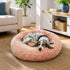 Pet Dog Bedding Warm Plush Round Comfortable Nest Comfy Sleeping kennel Pink Large 90cm
