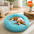 Pet Dog Bedding Warm Plush Round Comfortable Nest Comfy Sleeping kennel Green Large 90cm