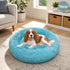 Pet Dog Bed Warm Plush Round Comfortable Nest Comfy Sleeping kennel Green M 70cm