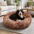 Dog Cat Pet Calming Bed Warm Soft Plush Round Nest Comfy Sleeping Kennel Cave AU