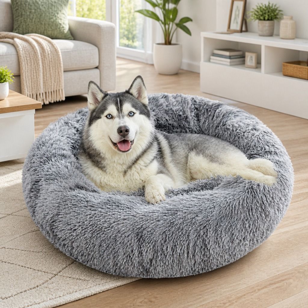 Pet Dog Cat Calming Bed Warm Soft Plush Sleeping Kennel Removable Washable 120cm