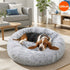 Dog Cat Pet Calming Bed Washable ZIPPER Cover Warm Soft Plush Round Sleeping 100