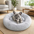 Dog Cat Pet Calming Bed Warm Soft Plush Round Nest Comfy Sleeping Washable Zip