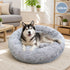Dog Cat Pet Calming Bed Washable ZIPPER Cover Warm Soft Plush Round Sleeping 120cm