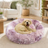 Dog Cat Pet Calming Bed Warm Soft Plush Round Nest Comfy Sleeping Kennel Cave 90