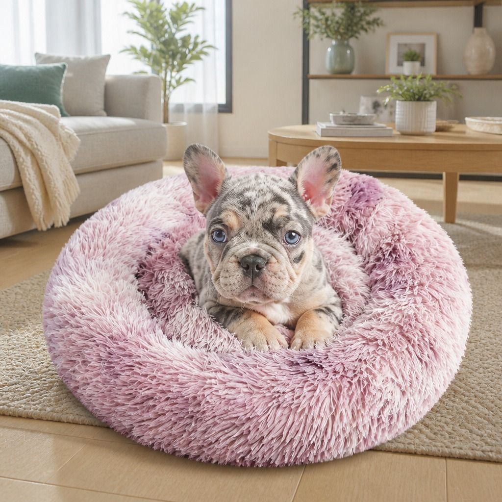 Dog Pet Cat Calming Bed Beds Large Mat Comfy Puppy Fluffy Donut Cushion Plush 70