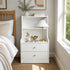 HYGGO Bedside Table Drawer Nightstand Minimalist White Storage Dual Shelves Cabinet
