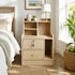 HYGGO Light Wood Bedside Table Drawer Nightstand Open Shelf Storage Tray Nordic 70cm