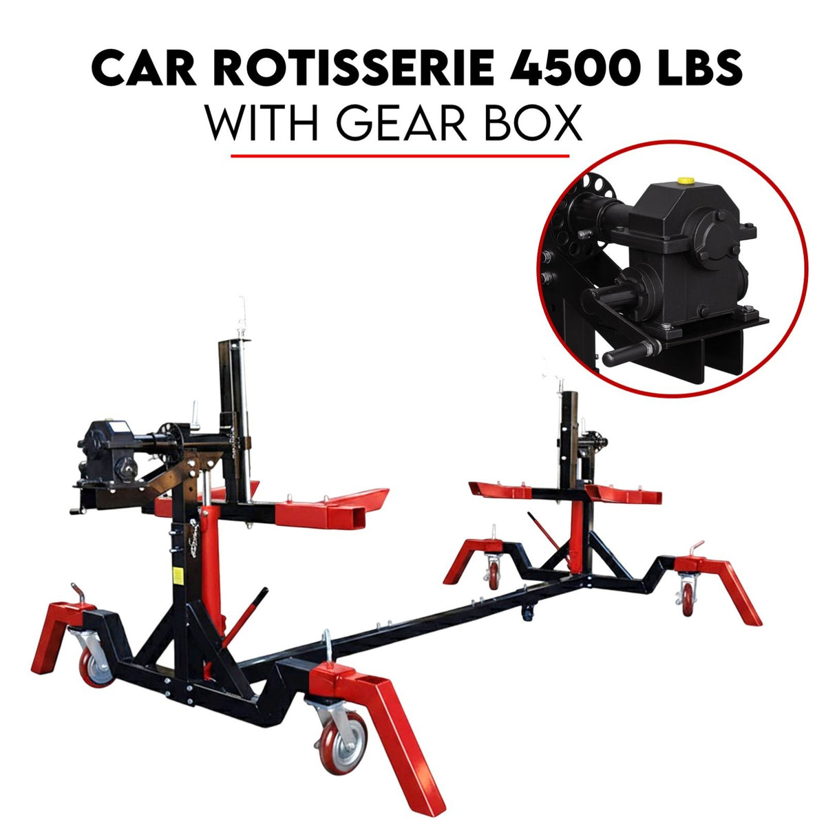 Car Rotisserie 4500LBS Gear Box Driver Rotation Auto Body Repair Restoration