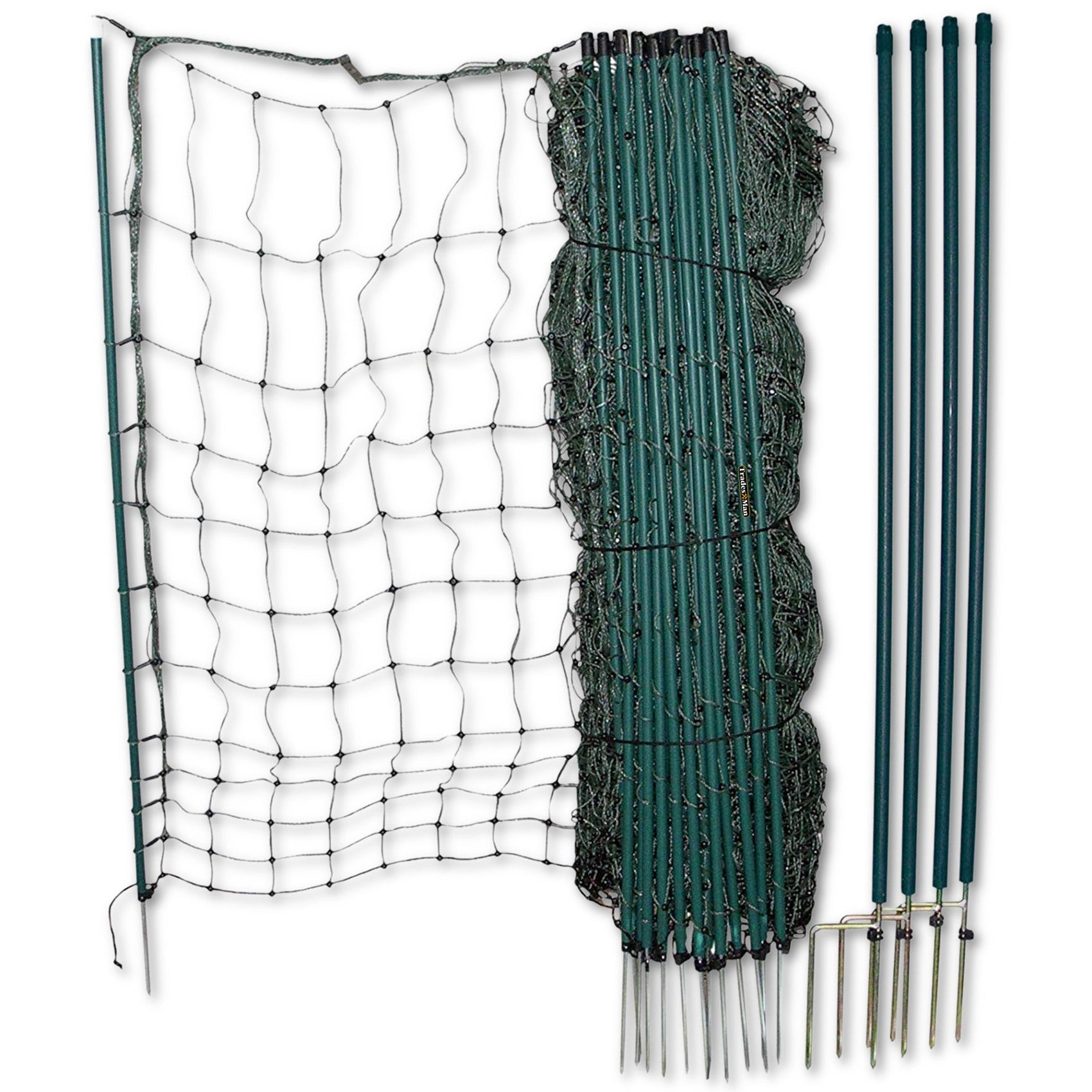 Electric Chicken Netting 60m x 115cm Green Double Prong Poultry Mesh Fence