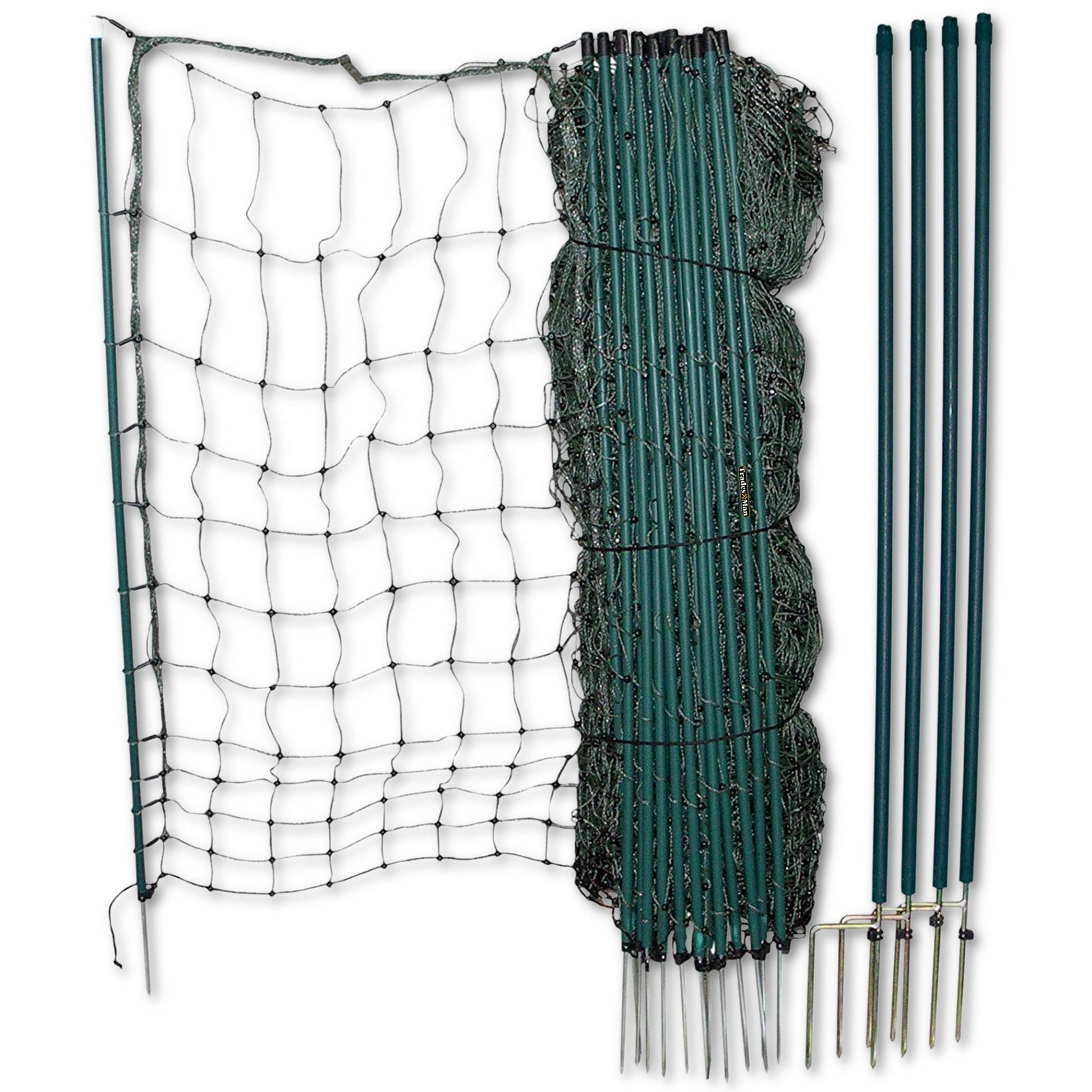 Electric Chicken Netting 60m x 115cm Green Double Prong Poultry Mesh Fence