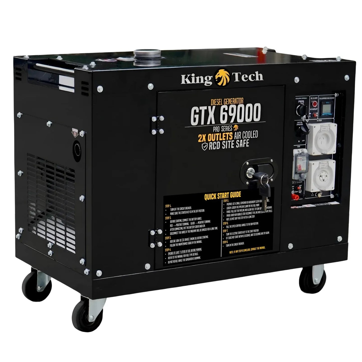 8.4kW Max 6kW Rated Diesel Generator New Single Phase Commercial