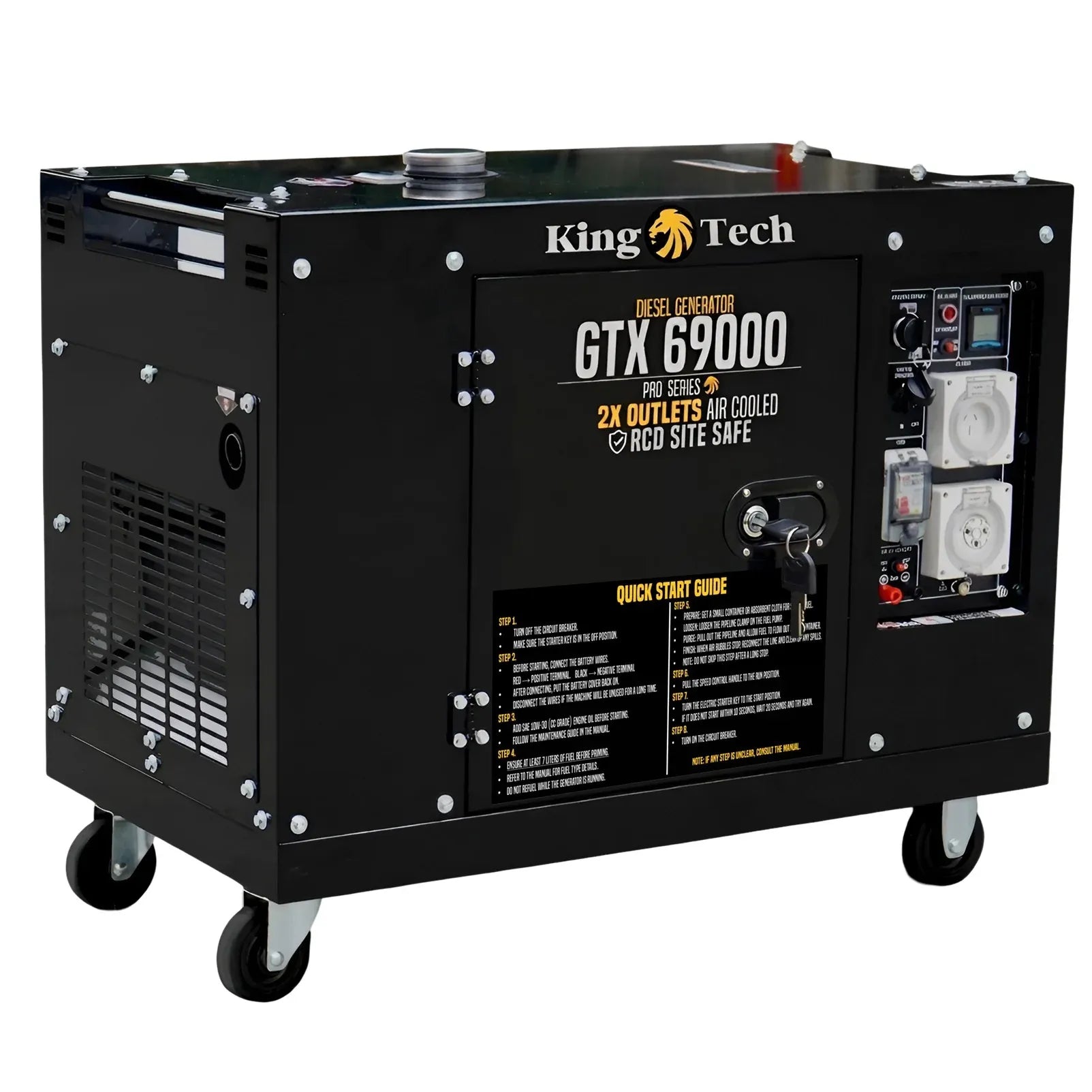 8.4kW Max 6kW Rated Diesel Generator New Single Phase Commercial