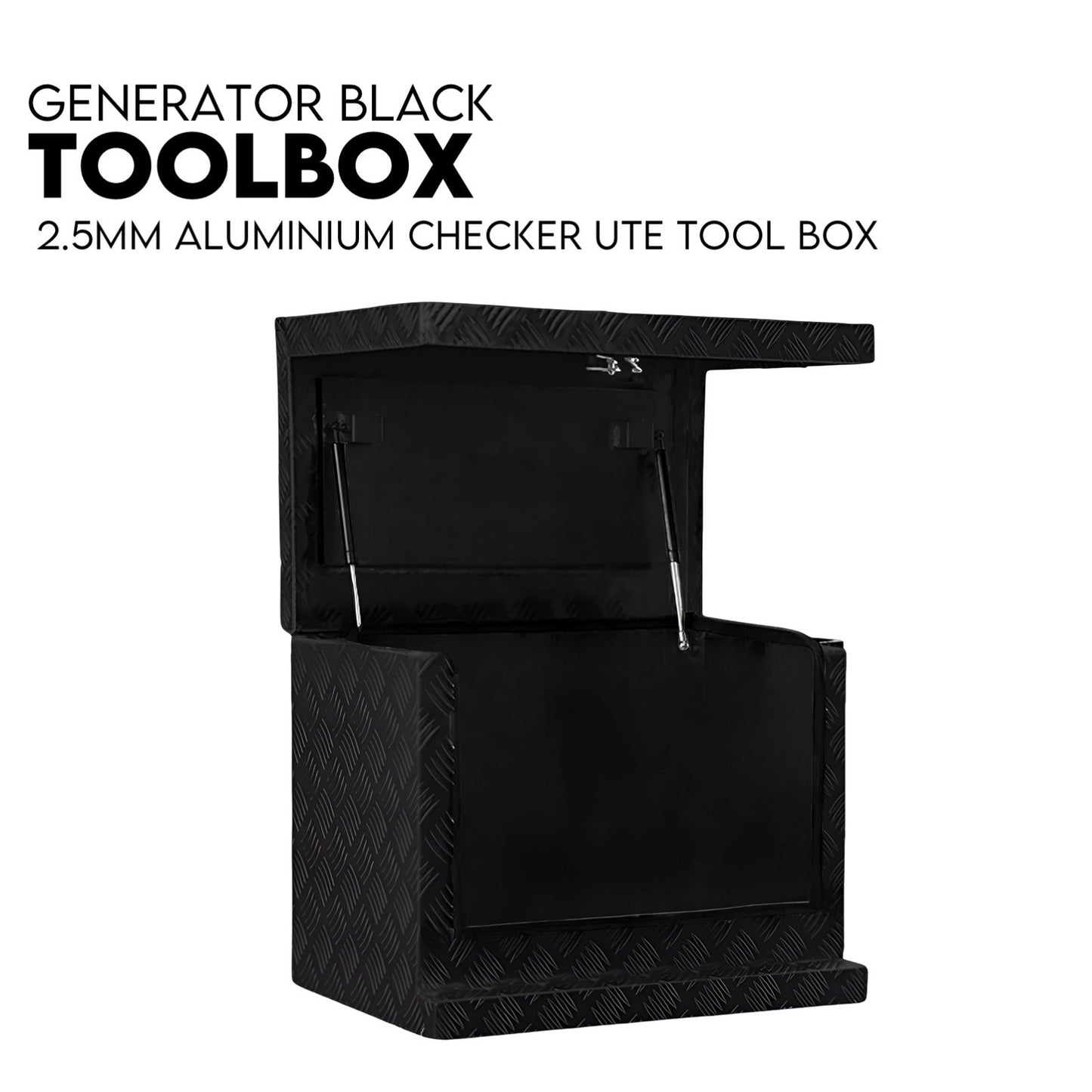 Black Aluminium Generator Toolbox Ute Tool Box Trailer Canopy Tool Box 62x40x50 cm