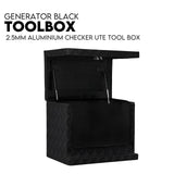 Black Aluminium Generator Toolbox Ute Tool Box Trailer Canopy Tool Box 62x40x50 cm