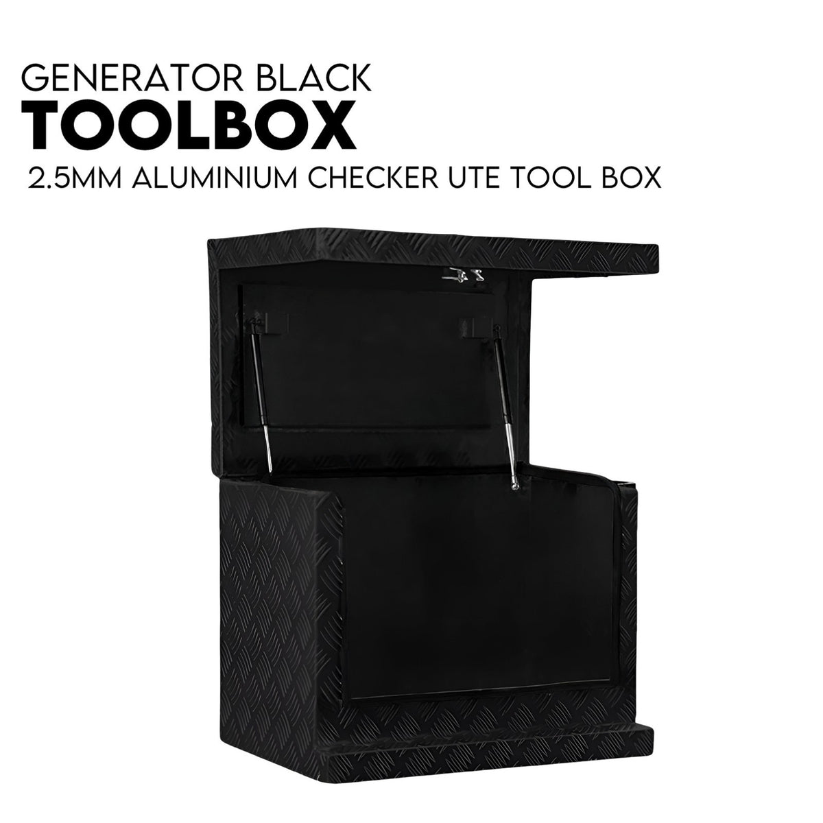 Black Aluminium Generator Toolbox Ute Tool Box Trailer Canopy Tool Box 62x40x50 cm