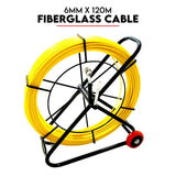120MÃƒâ€”6MM Fish Tape Puller Fiberglass Wire Cable Running Duct Rodder