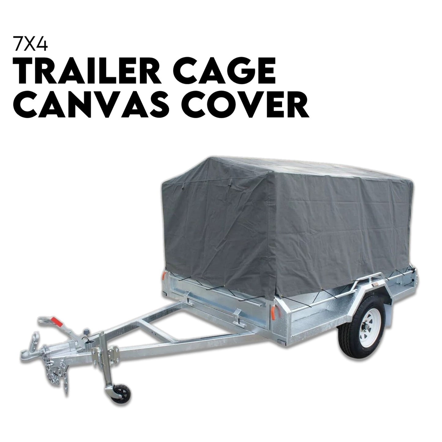 Box Cage Trailer Cover Canvas Tarp for 7x4 600mm High Cage Premium Quality 2 ft