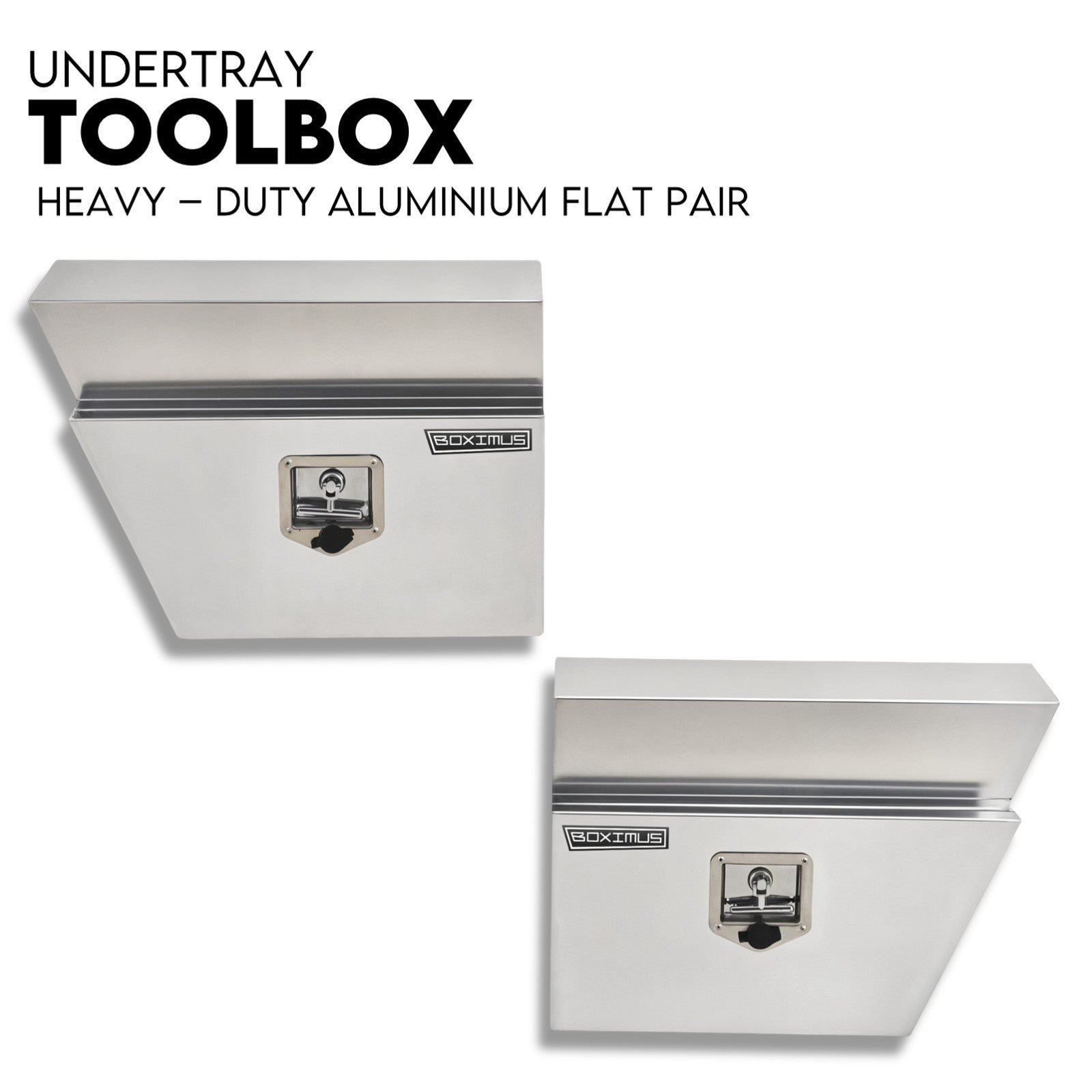 600mm Pair of Under Tray Undertray Tool Box Aluminium Alloy Underbody Toolbox