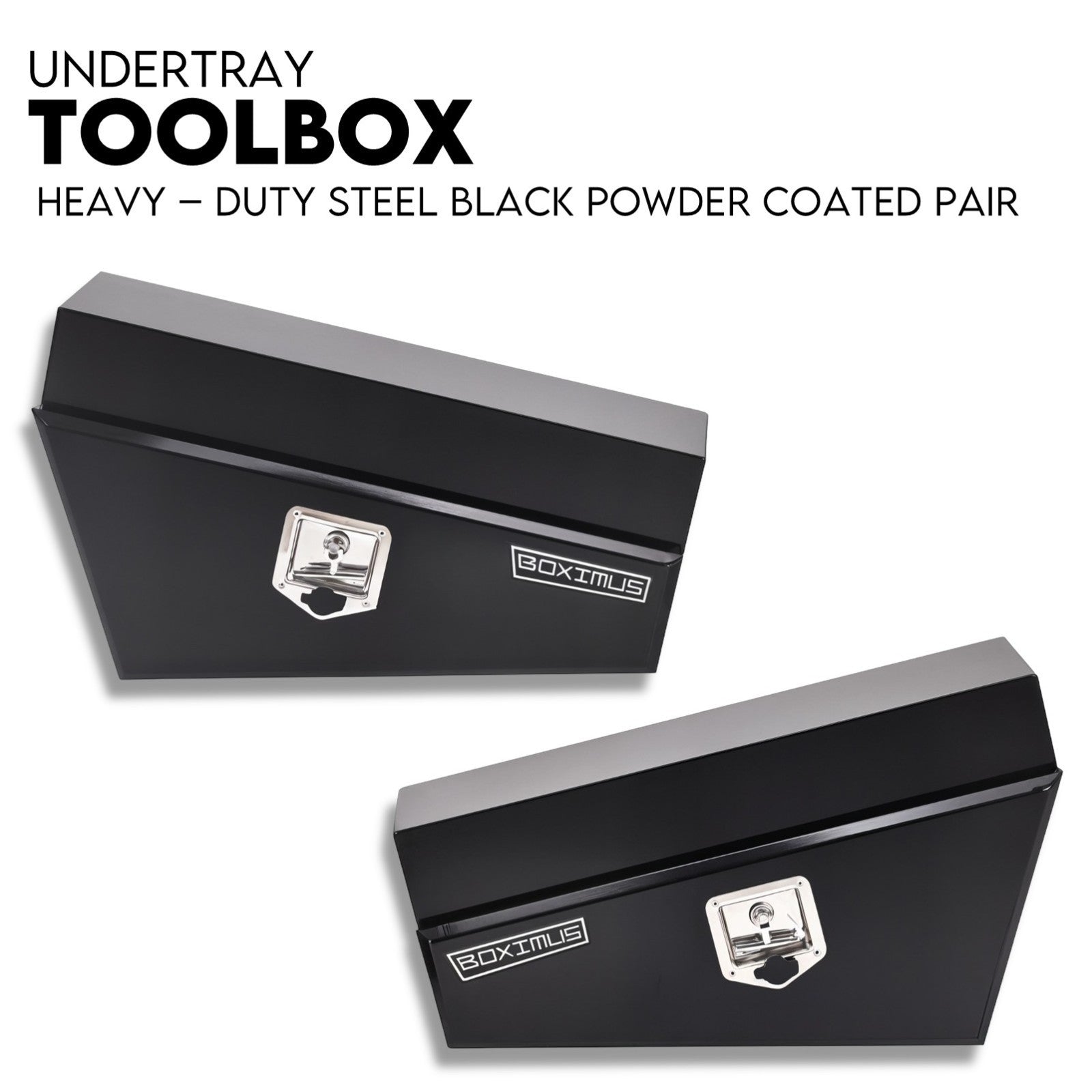 750mm Pair of Under Tray Undertray Tool Box Steel Underbody Toolbox