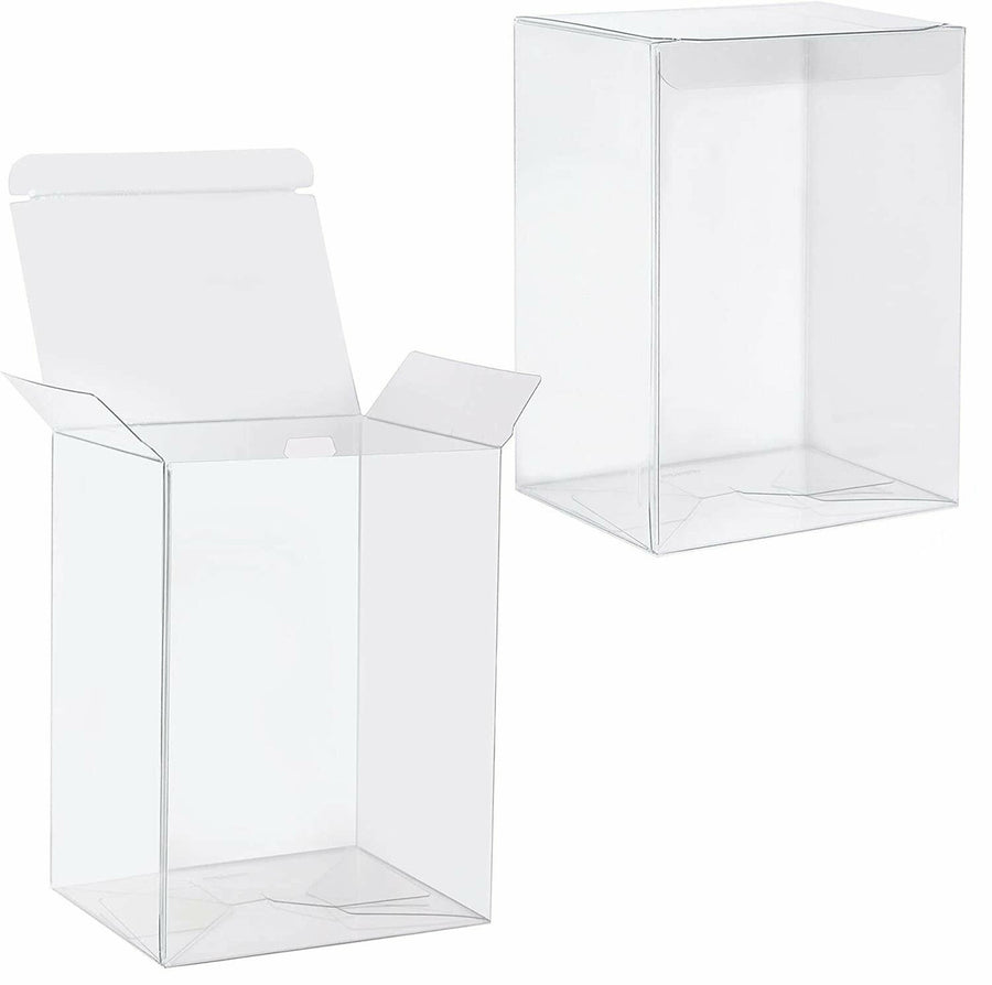 10 Pack of Large Plastic 22x14.5cm Rectangle Cube Box - Exhibition Gift Product Showcase Clear Plastic Shop Display Stor