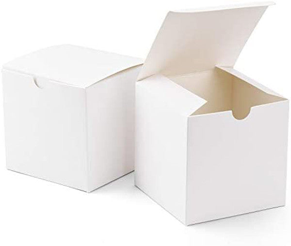 50 Pack of White 5x5x8cm Square Cube Card Gift Box - Folding Packaging Small rectangle/square Boxes for Wedding Jewelry 