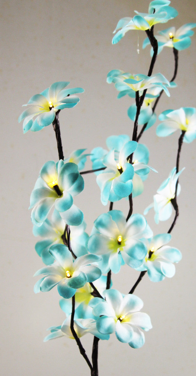 1 Set of 50cm H 20 LED Blue Frangipani Tree Branch Stem Fairy Light Wedding Event Party Function Table Vase Centrepiece 