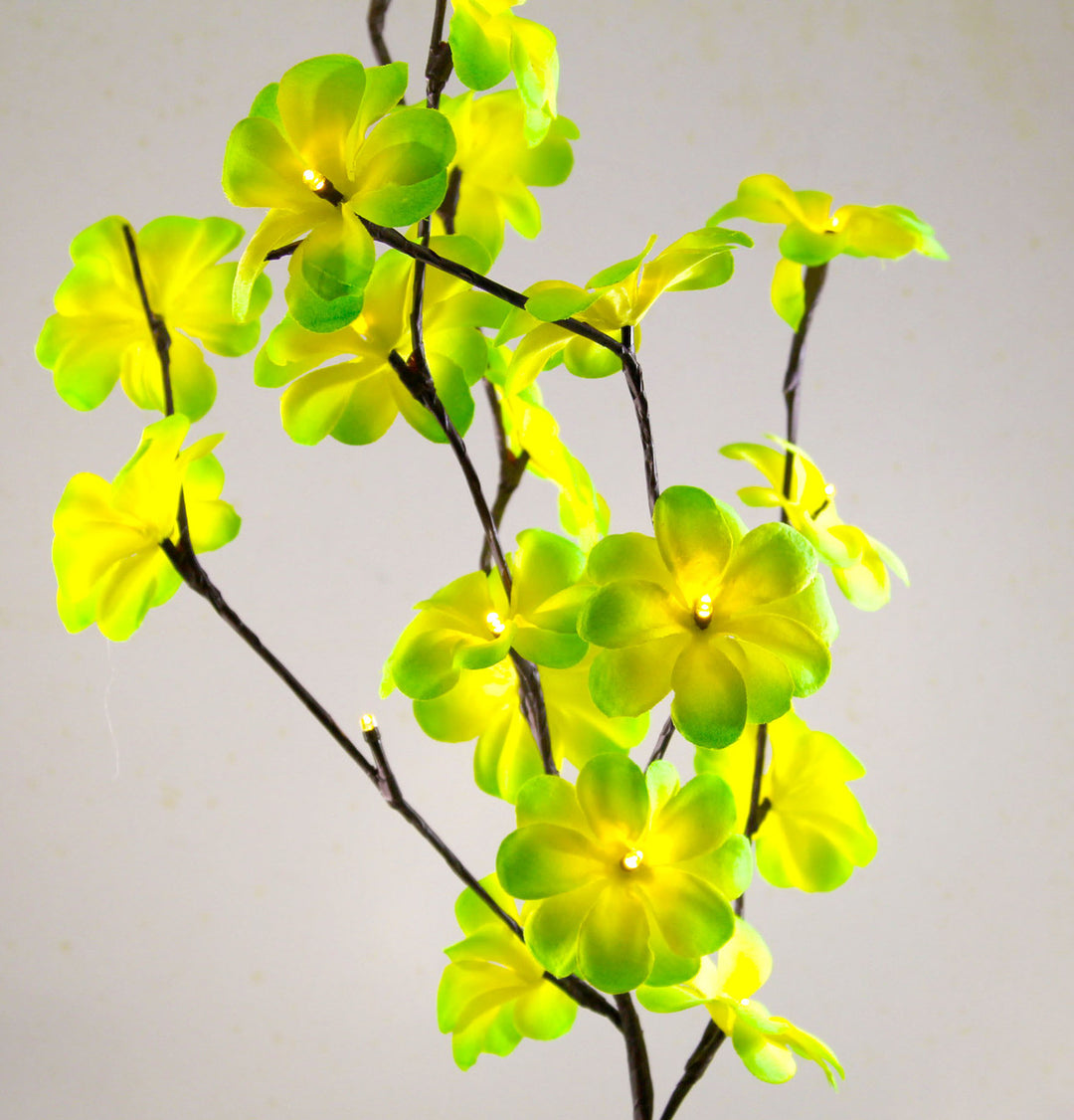 1 Set of 50cm H 20 LED Green Frangipani Tree Branch Stem Fairy Light Wedding Event Party Function Table Vase Centrepiece