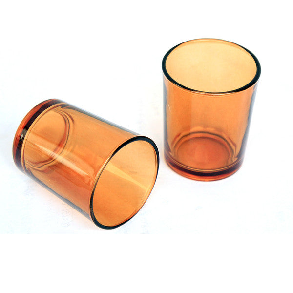 10 Pack Orange Glass Votive Tealight Candle Holders House Party Cenrepiece Xmas Wedding Decor Glass Candlestick Party Decorations Bridal Baby Shower Event