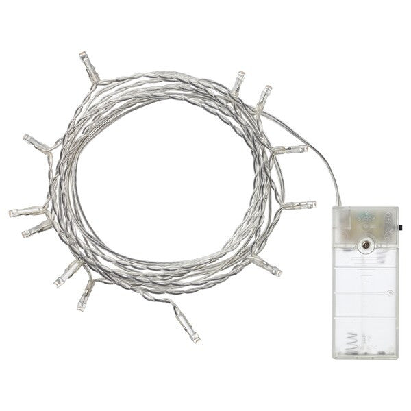 1 Set of 20 LED Plain Warm White Bulb Battery Powered String Lights Christmas Gift Home Wedding Party Bedroom Decoration