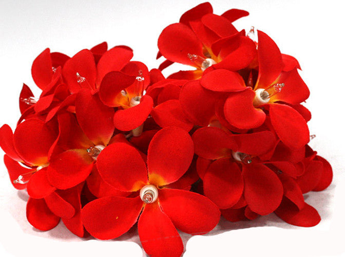1 Set of 20 LED Deep Red Frangipani Flower Battery String Lights Christmas Gift Home Wedding Party Decoration Outdoor Ta