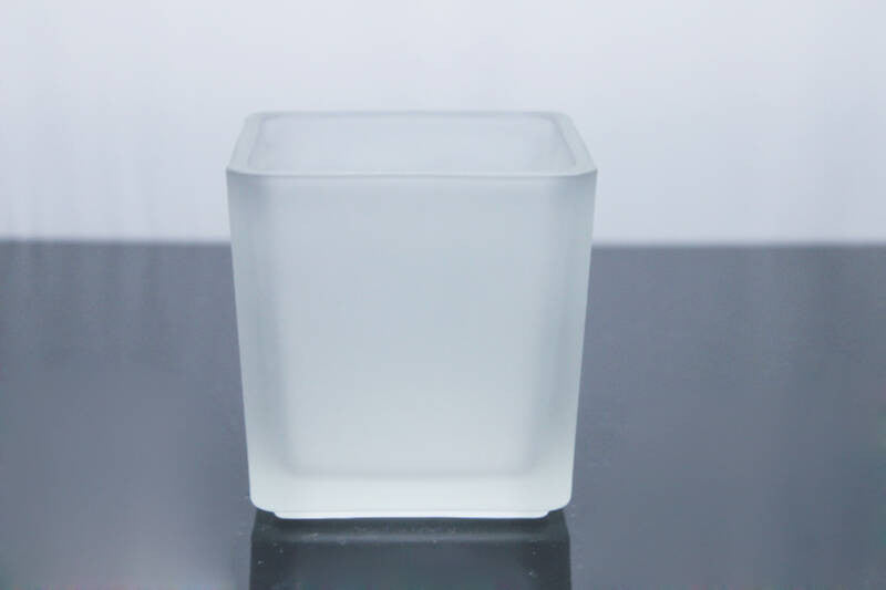 20 Pack Square Cube Frosted Glass 5cm Tealight Candle Holder Festival Decor Wedding Propose Parties Holiday and Home Dec