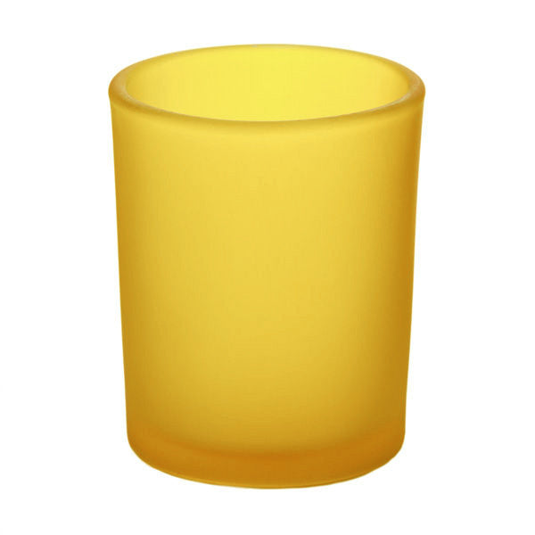 10 Pack Yellow Frosted Glass Votive Candle Holders Table Centreoieces  Xmas Wedding Anniversary Event Recption Party Fun