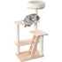 HONEYPOTCAT Serenity Plush Top Cat Tower - Wood Varnish 125cm