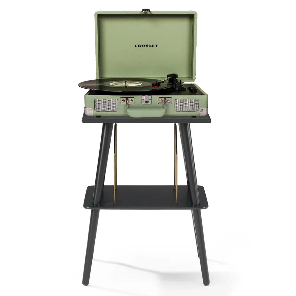 Crosley Cruiser Bluetooth Portable Turntable - Mint + Crosley Entertainment Stand Bundle