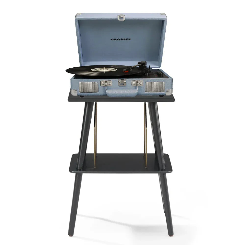 Crosley Cruiser Bluetooth Portable Turntable - Tourmaline + Crosley Entertainment Stand Bundle