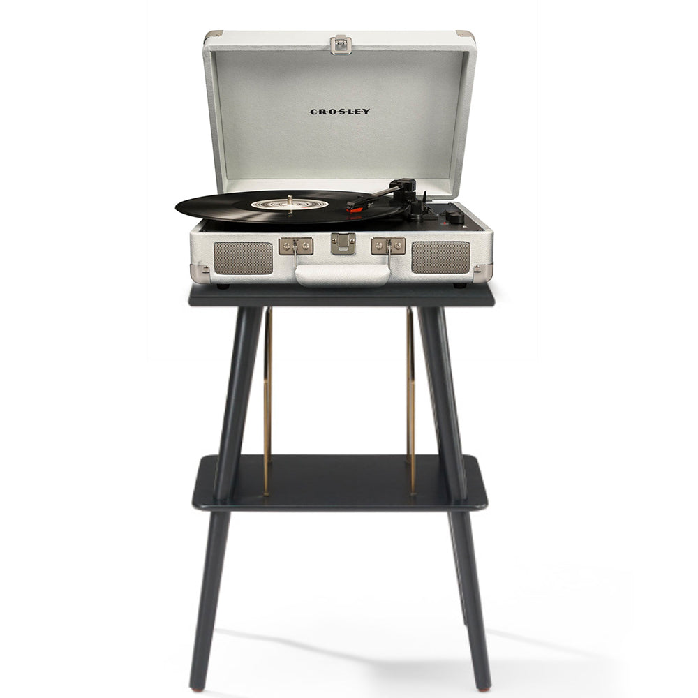Crosley Cruiser Bluetooth Portable Turntable + Crosley Turntable  Stand Bundle- White Sands