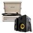 Crosley Voyager Bluetooth Portable Turntable - Dune + Bundled Majority D40X Bluetooth Speakers - Black