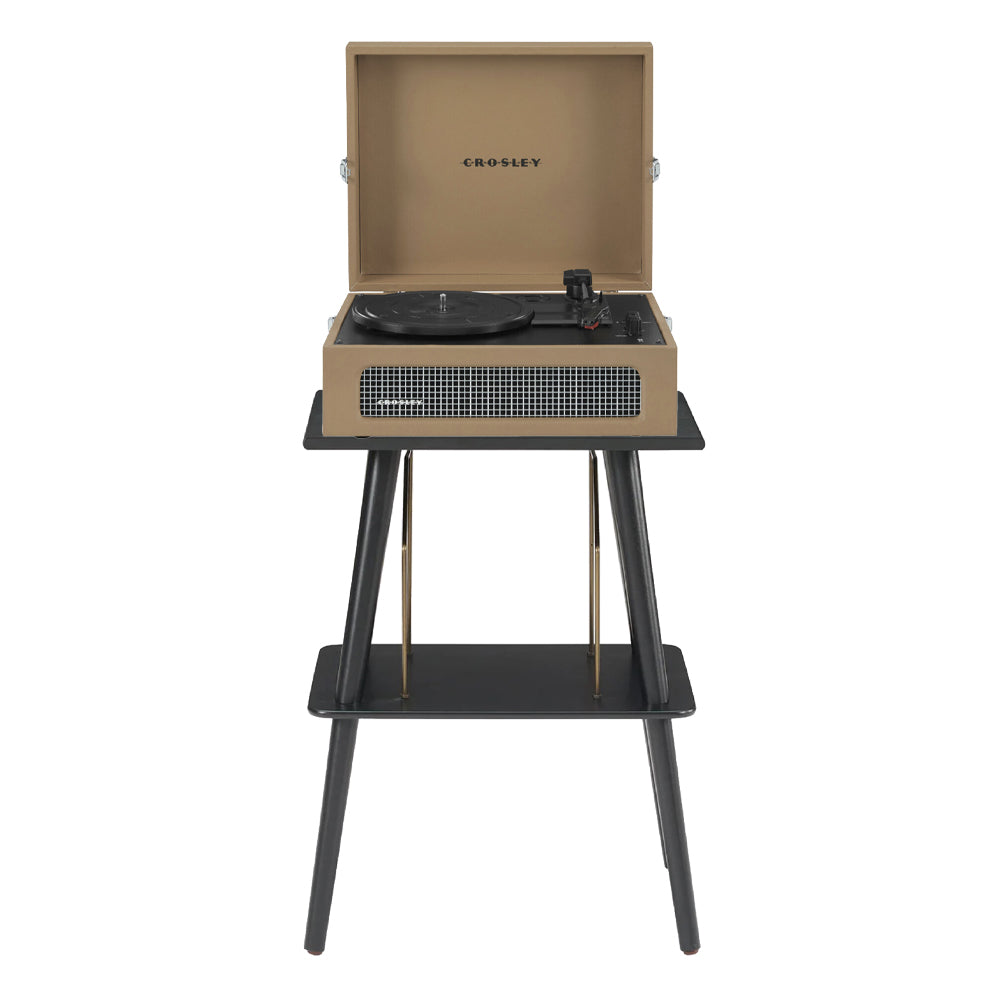 Crosley Voyager Bluetooth Portable Turntable + Entertainment Stand Bundle  - Tan