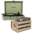 Crosley Cruiser Bluetooth Portable Turntable - Mint + Bundled Crosley Record Storage Crate