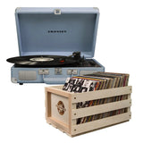 Crosley Cruiser Bluetooth Portable Turntable - Tourmaline + Bundled Crosley Record Storage Crate