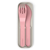 Monbento Mb Pocket Plastic Cutlery Set - Colour Pink Blush