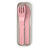Monbento Mb Pocket Plastic Cutlery Set - Colour Pink Blush