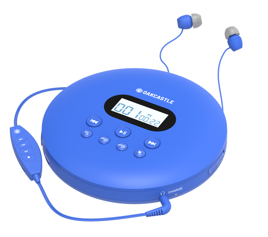 Majority Oakcastle CD100 Bluetooth Portable CD Player - Blue