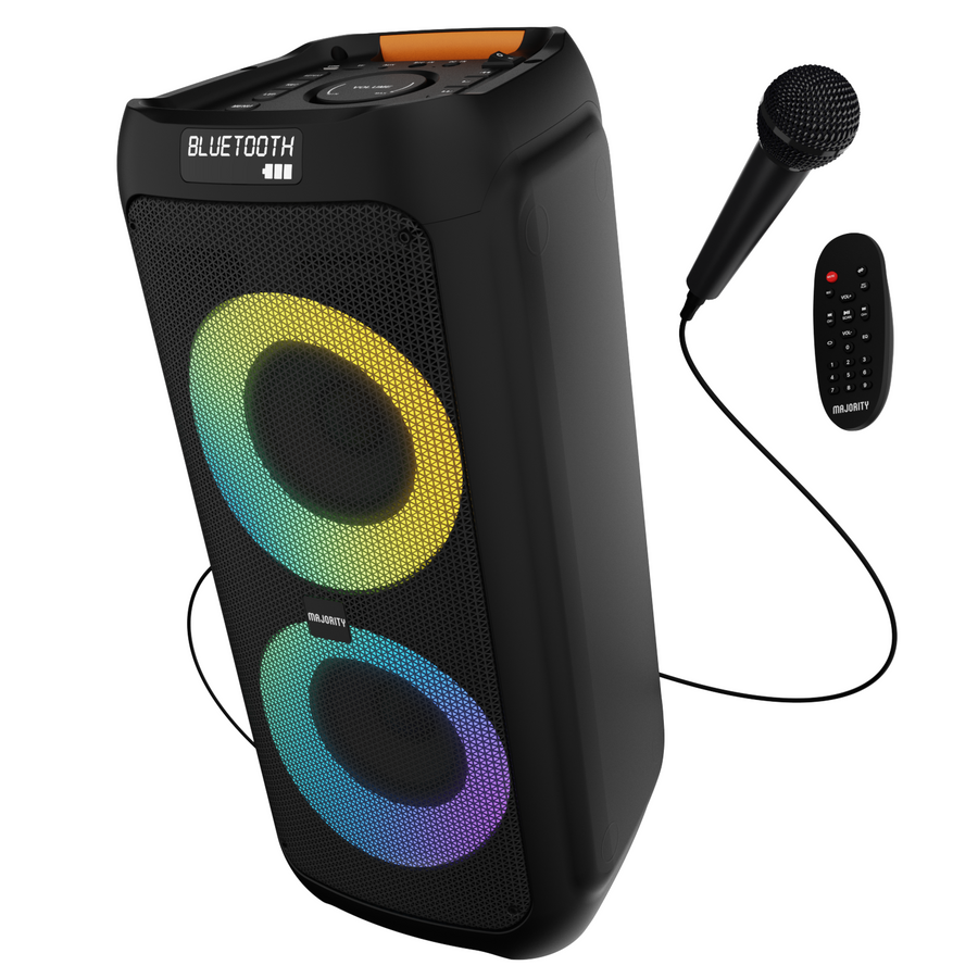 Majority P300 - Party Speaker 300W Bluetooth Karaoke-DJ-Party-PA System - Black