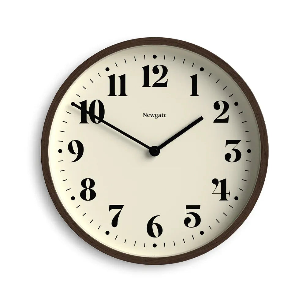Newgate Number Four Theatre Wall Clock-Faux Dark Wood